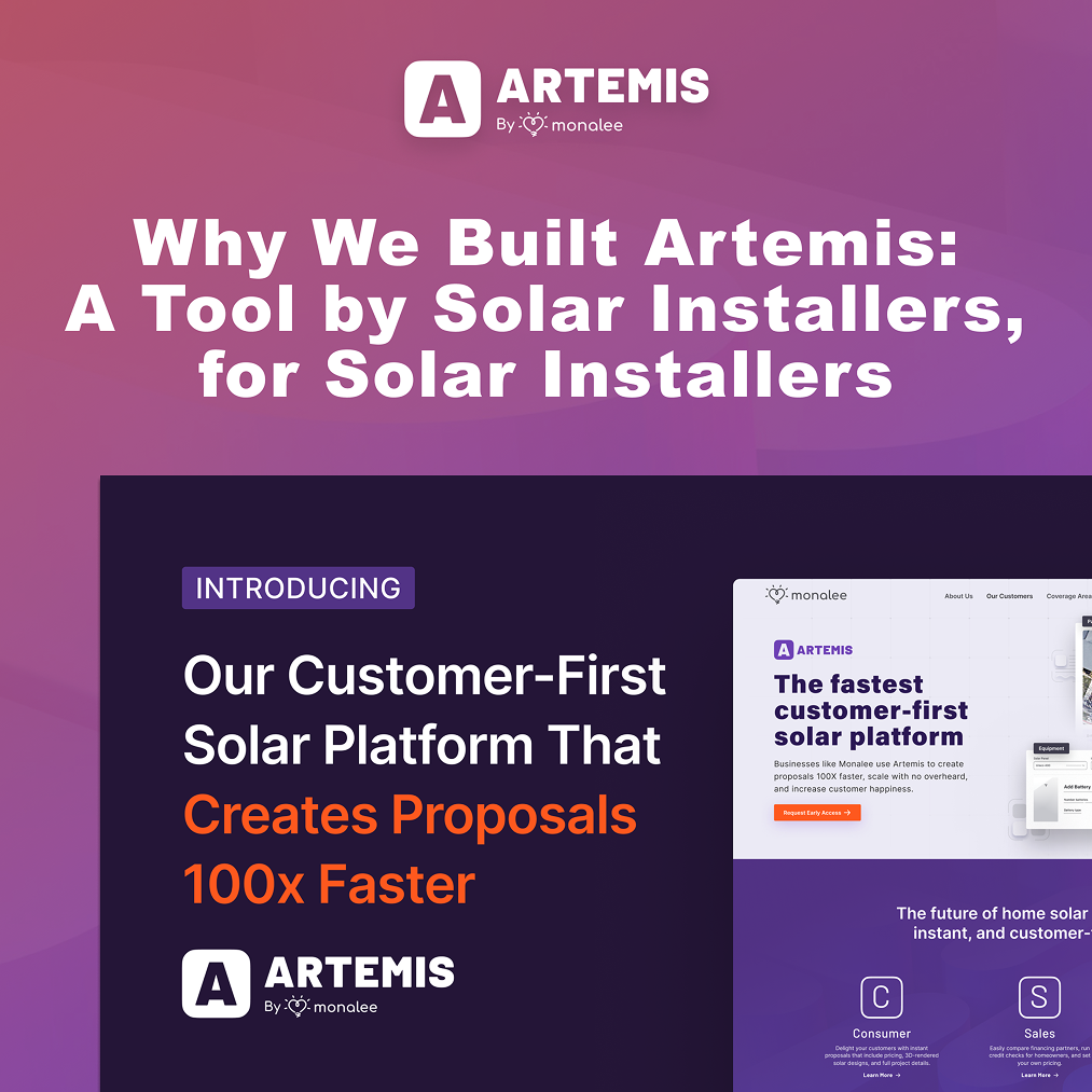 Why We Built Artemis: A Tool by Solar Installers, for Solar Installers